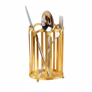 Wholesale Stainless Steel Cutlery Holder and Flatware <b>Caddy</b>, Modern Metal Wire Spoon Fork Knife Organizer Stand for Home <b>Kitchen</b> - Product Image 3