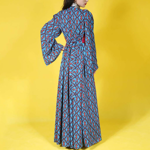 Low MOQ Afghan Kuchi Women's Dress Floral Print Lace Decoration Modest Style Long Sleeves Natural Waistline Afghan Kuchi Adults - Product Image 5