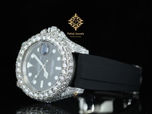 นาฬิกาข้อมือผู้หญิง Pahal Jewels หรูหรา ประดับเพชร ตัวเรือนสแตนเลสสตีล ขนาด 40 มม. กระจกแซฟไฟร์ หน้าปัดสีดำ ประดับโมอิสซาไนต์ เครื่องจักรกล - Product Image 4