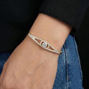 3.25 Carat Lab Grown Diamond Bracelet 14K/10K <b>Solid</b> <b>Gold</b> Round Brilliant Cut Jewelry for Engagement Wedding & Special Occasions - Product Image 1