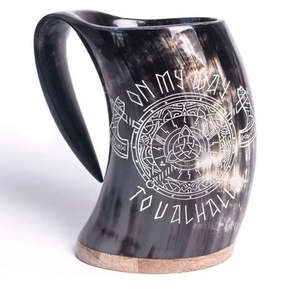 Taza de cuerno tallada a mano, regalo único de la mejor calidad, hecha a mano, impermeable, estilo de lujo, técnica de pulido de Color de cuerno Natural - Product Image 2