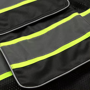Men's Reversible Reflective Safety <b>Vest</b> Breathable Mesh Black Casual Outer Wear Summer Style - Product Image 3