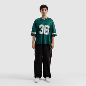 เสื้ออเมริกันฟุตบอลทรงสปอร์ตของผู้ชายเสื้อตาข่ายทรงหลวมรัดรูปพิมพ์ลายตัวเลขได้ตามต้องการ - Product Image 3