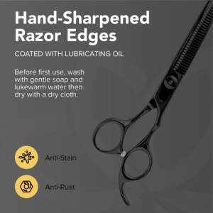 Harbor Industry VG10 Japanese Steel Texturizing Scissor Black Coated Salon <b>Barber</b> Sharp <b>Blade</b> 5.5 Inch - Product Image 3