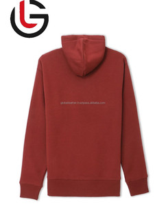 เสื้อฮู้ดดี้ผ้าฝ้ายถักเนื้อนุ่มสีแดงเลือดหมู คุณภาพดีเยี่ยม 100% สำหรับผู้ชาย ใส่ได้ในฤดูหนาว อุ่นสบาย ไม่บุซับใน เป็นมิตรต่อสิ่งแวดล้อม ดีไซน์ทันสมัย - Product Image 2