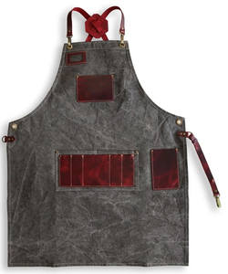 Chaleco de Trabajo de Lona de Alta Gama para Hostelería, con Logotipo Personalizado, Correas Ajustables de Cuero Genuino, para Bartenders, Barberos y Personal de Cafeterías - Product Image 4