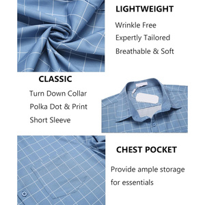 Chemises décontractées pour hommes sur mesure, à double boutonnage, tricotées, respirantes, anti-plis, séchage rapide, pour le bureau, uniformes, vêtements de printemps, boutonnées, OEM - Product Image 3
