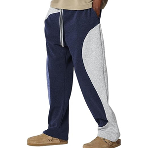 Pantalon flare pour homme en tissu extensible, pantalon de compression pour la course à pied, vêtements d'hiver, design tendance, pantalon à patchwork - Product Image 4