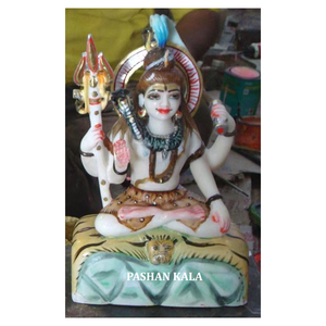 <b>Marble</b> Shiva God Statue High Class Export Packing Custom Outdoor Decorative <b>Large</b> Top White <b>Marble</b> For Temple Decoration Purpose - Product Image 1