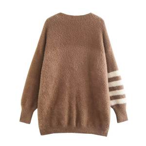 เสื้อคาร์ดิแกนผู้ชาย คอวี ระบายอากาศได้ดี ลายทางสไตล์วาร์ซิตี้ ติดกระดุม แบบคลาสสิก  เสื้อถักสไตล์เฮอริเทจ - Product Image 2