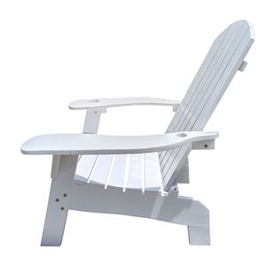 Sedia Adirondack bianca con portasolellino sul bracciolo per uso interno o esterno - Product Image 2