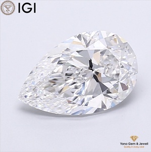 Magnifique bijou central de 2,50 carats avec diamant de laboratoire CVD certifié IGI, couleur D, clarté VVS1, taille poire - Product Image 1