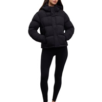 Veste matelassée courte d'hiver pour femmes, logo personnalisé, imperméable et à capuche, veste rembourrée ajustée