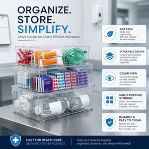 Clear Healthcare Organizer <b>Bins</b> for Clinics, Hospitals, Laboratories & Treatment Rooms - Product Image 3