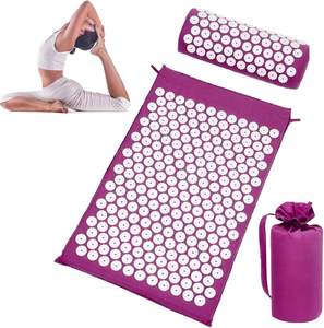 Coussin de yoga et tapis d'acupression personnalisés avec picots de formes variées pour soulager le stress et la douleur, avec sac de transport - Product Image 1