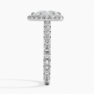 แหวน BOJ รุ่น 070 ทรงลูกแพร์ เงินแท้ 925 ประดับเพชร Estelle Halo Solitaire น้ำหนัก 2 กะรัต สี D ความสะอาด VVS1 มอยส์ซาไนต์ รับรองโดย GRA ราคาประหยัด - Product Image 3