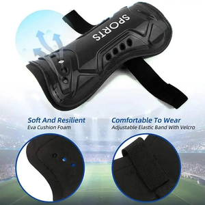 Protège-tibias de sport bleus taille M, légers, protection pour adultes, toutes saisons, fermeture auto-agrippante - Product Image 4