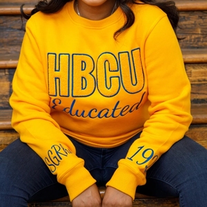 Sudadera Personalizada SGRHO de Chenilla, Sudadera con Cuello Redondo para Mujer de la Hermandad Griega Sigma Gamma Rho, Sudadera Informal con Letras de Chenilla - Product Image 1