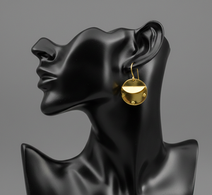 Pendientes Circulares de Latón Hechos a Mano, Minimalistas, Geométricos, Resistentes al Deslustre, Acabado Dorado, Joyería Elegante para Mujer - Product Image 4