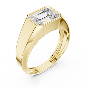 DECORAL 3CT Moissanite <b>Ring</b> <b>Emerald</b> Cut Bezel Setting D Color VVS1 S925 <b>Silver</b> Promise Wedding Band for Men Women - Product Image 6
