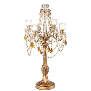 Candelabro Blanco Antiguo de 5 Brazos, Portavelas de Metal de Alta Calidad Hecho a Mano para Decoración de Piso en Hoteles y Restaurantes - Product Image 3