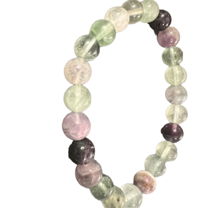 Bracelet en pierres précieuses de fluorite multicolores naturelles écologiques en gros, perles de 8 mm, fait à la main, bijoux de cristal de guérison Feng Shui, énergie - Product Image 1