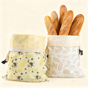 Bolsas de Almacenamiento de Pan Personalizables, Impresas, Resistentes al Agua, Ecológicas y Lavables de Algodón/Poliéster, Reutilizables para Panadería, Venta al Por Mayor - Product Image 3