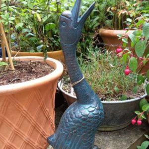 Antique Duck Sculpture Patina Green Antique Finish <b>Hand</b> <b>Casted</b> Technique Garden Suppies Custom Bird Statue For Decoration - Product Image 3