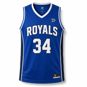 Camiseta sin mangas con cuello en V de los Royals de Baloncesto para hombre, 240 g/m², 100 % poliéster, malla transpirable, ropa deportiva. - Product Image 1