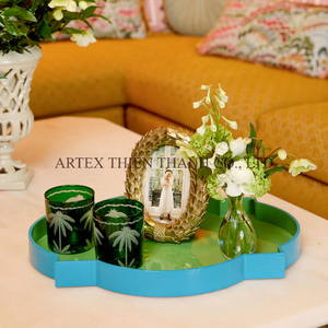 ถาดไม้เคลือบเงาตกแต่งอย่างหรูหรา ถาดเสิร์ฟทำมือ ขายส่ง ถาดตกแต่งบ้าน โรงงานผลิตโดยตรง สินค้ามาใหม่ - Product Image 3
