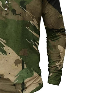 Chemise de chasse pour homme à manches longues, imprimé camouflage, respirante, en coton, pour le printemps - Product Image 3