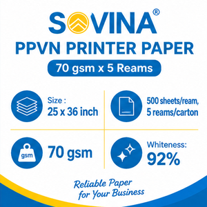 PPVN Matte <b>Printer</b> <b>Paper</b> 25x36 Inch 70gsm 92% Whiteness Digital Printing 5 Reams/Carton 500 Sheets/Ram - Product Image 2