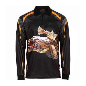 Polo de pêche pour homme en ripstop bleu clair avec protection solaire UPF 50+, imprimé personnalisé - Product Image 6