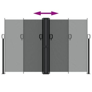 Antracita 63 \ "X 472,4 \" Toldo lateral retráctil para muebles de patio - Product Image 5