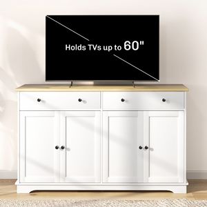 Credenza di Lusso Bianca con Cassetti e Ripiani Regolabili per Ville e Sale da Pranzo - Product Image 6