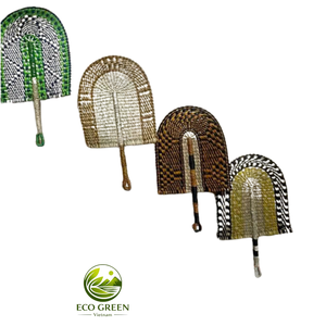 Éventail en jonc de mer durable, multicolore, de forme ovale ou ronde, tissé à la main, pour la décoration intérieure, les stations balnéaires et comme cadeau - Product Image 4