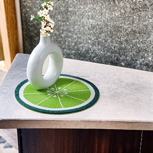 Handmade Glass Bead Placemat <b>Green</b> Citrus Dining <b>Table</b> <b>Mat</b> for Kitchen Restaurant Wedding Party Banquet Home Decor - Product Image 2