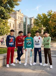 เสื้อสเวตเตอร์คอกลมผ้าฝ้ายพิมพ์ลายซูเปอร์ฮีโร่มาร์เวลชุดเด็กสบายๆฤดูใบไม้ร่วงฤดูหนาวแขนยาวทรงพอดีตัวกางเกงจ็อกเกอร์ชุด - Product Image 2