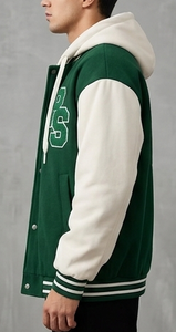 Custom Winter Letterman Style Wool/Leather <b>Jacket</b> Manufacturer | Wholesale Embroidered Windproof Front <b>Jackets</b> | OEM/Private <b>Men</b> - Product Image 3