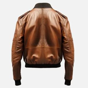 High Quality <b>Winter</b> Formal Men's Leather <b>Jackets</b> with Stand Collar and Front Logo <b>Waterproof</b> Breathable & Eco-Friendly - Product Image 2