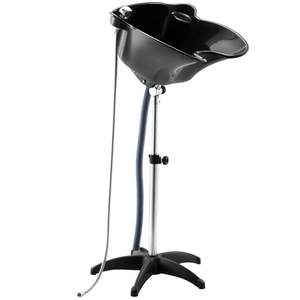 Lavabo de pelo negro portátil, cuenco de champú ligero, manguera de drenaje de altura ajustable, cabezal de ducha para salón de peluquería, Spa, uso doméstico - Product Image 1