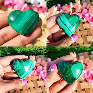Cristal de Malaquita Natural Chakralume en Forma de Corazón, Pulido, Verde, con Bandas, Piedra Curativa para Reiki, Meditación, Decoración Energética, Venta al Por Mayor - Product Image 5
