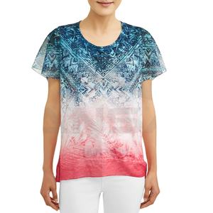 Oem ระเหิดเสื้อ T สําหรับผู้หญิงครึ่งแขนคุณภาพดีที่สุดระเหิดเสื้อ T สําหรับผู้หญิงเสื้อ T สไตล์ใหม่ - Product Image 1