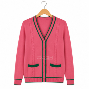 Cardigan Cosh International Sisterhood Sorority, pull-over décontracté à manches longues, coupe courte, avec boutons et manches bouffantes, idéal pour l'automne - Product Image 5