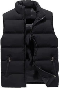 2026 Men's Most Demanded Solid Navy Blue Puffer Vests Zipper Closure 100% Polyester Men's <b>Warm</b> Puffer <b>Jackets</b> - Product Image 4
