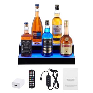 Espositore per Whisky Illuminato a LED a 2 Livelli da 16 Pollici in Acrilico per Casa e Uso Commerciale, Funzione Fai-da-Te - Product Image 3