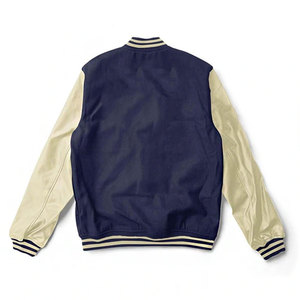 Custom Autumn Winter Striped Embroidery Patches Leather Sleeves Wool <b>Mens</b> Vintage Baseball Letterman Varsity Jackets For <b>Men</b> - Product Image 5
