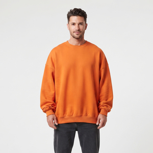 Men's Oversize Crew Neck Sweatshirt 100% Polyester Pullover Casual Full Sleeve Drop Shoulder Crew Neck Winter Sweatshirts Men - Product Image 1