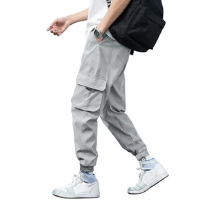 Pantalon cargo pour homme, coupe droite, respirant, léger, décontracté, pour l'été, designs personnalisés, taille élastique, plusieurs poches - Product Image 2