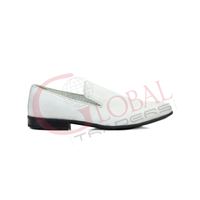 Mocassins rétro originaux pour hommes, chaussures plates à enfiler, en cuir fait main, couleur blanche.